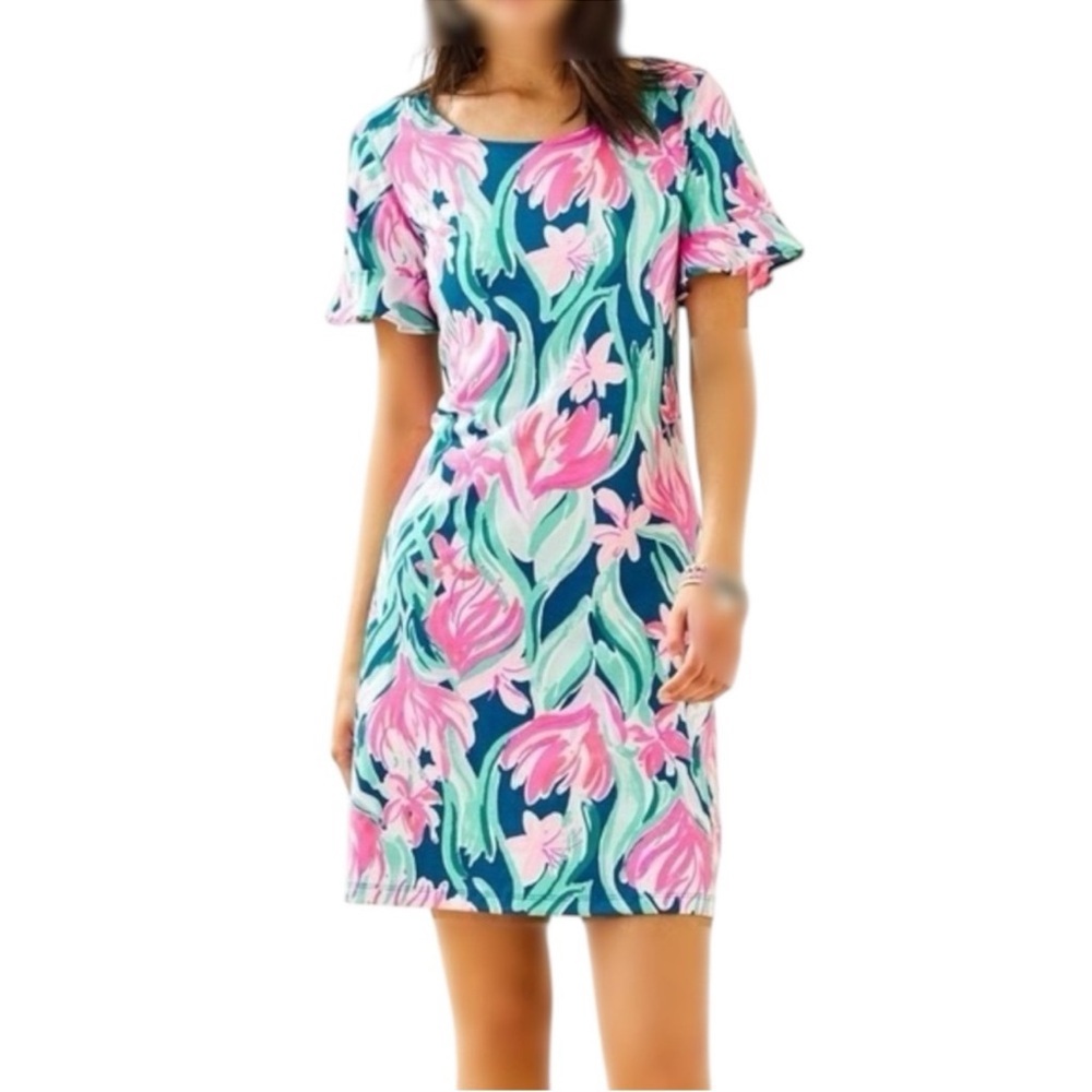 Lilly Pulitzer Mellorie Dress in Mr Peacock Dream A Little Dream Sz Medium - Picture 8 of 8